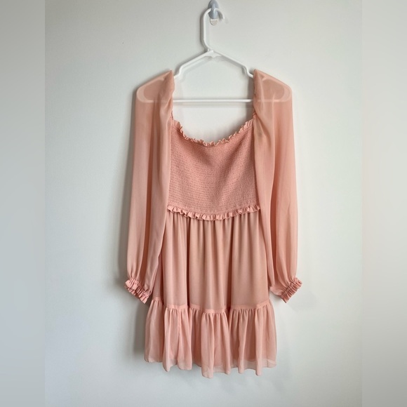 Wilfred Dresses & Skirts - Aritzia Wilfred Tempest Petal Pink Dress Peach Balloon Sleeves Size S - As Is